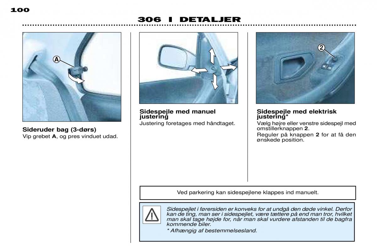 Peugeot 306 Break PH3 Bilens instruktionsbog / page 78