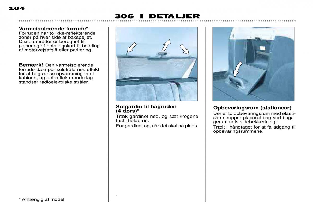 Peugeot 306 Break PH3 Bilens instruktionsbog / page 79