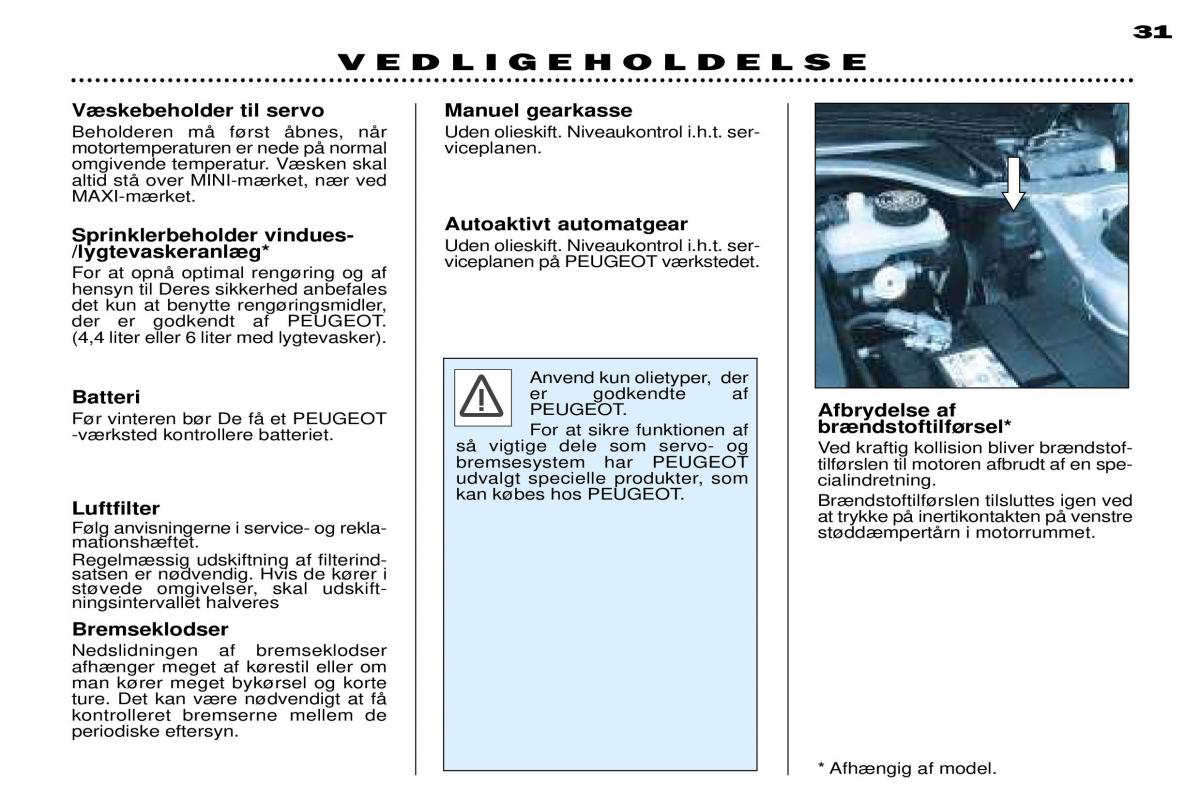 Peugeot 306 Break PH3 Bilens instruktionsbog / page 97