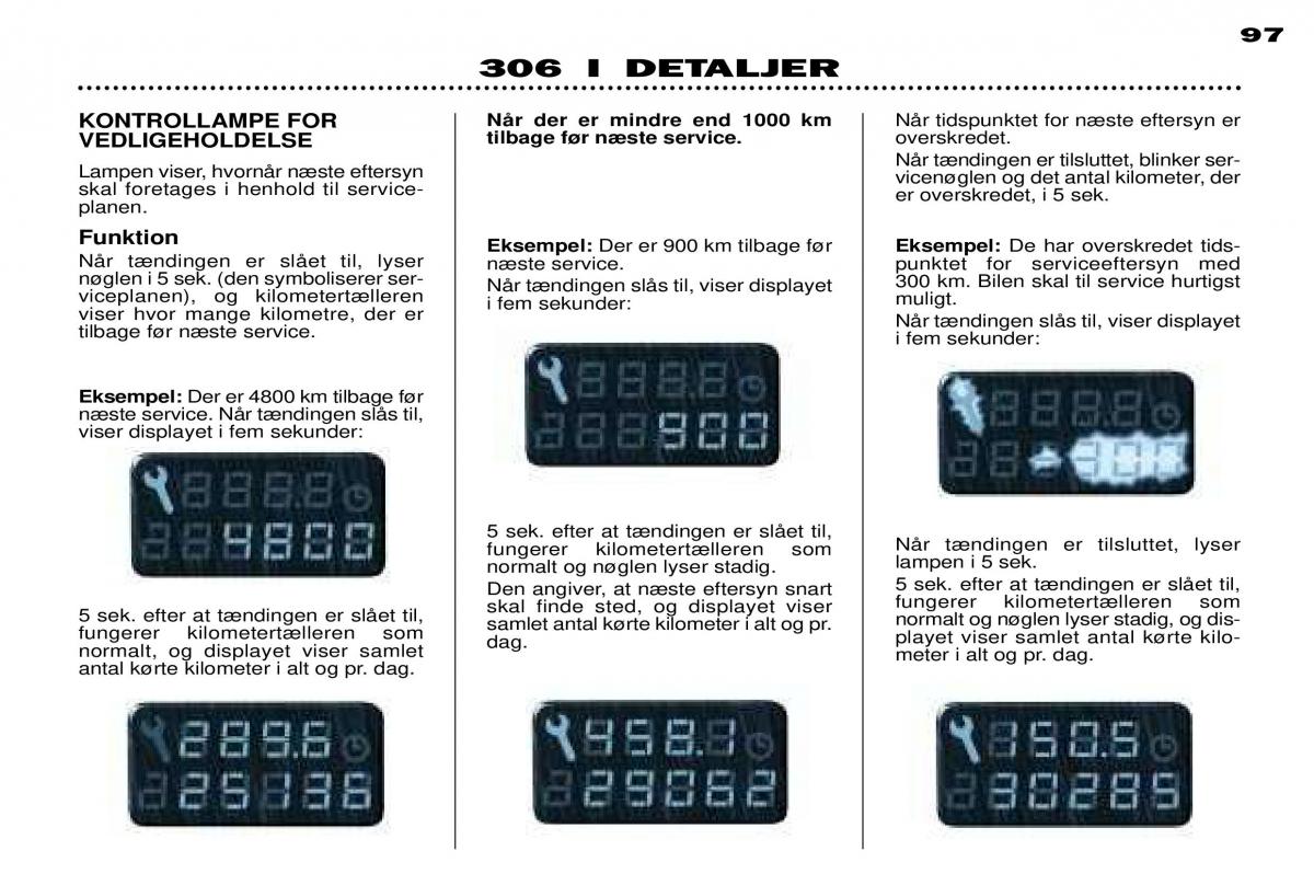 Peugeot 306 Break PH3 Bilens instruktionsbog / page 15