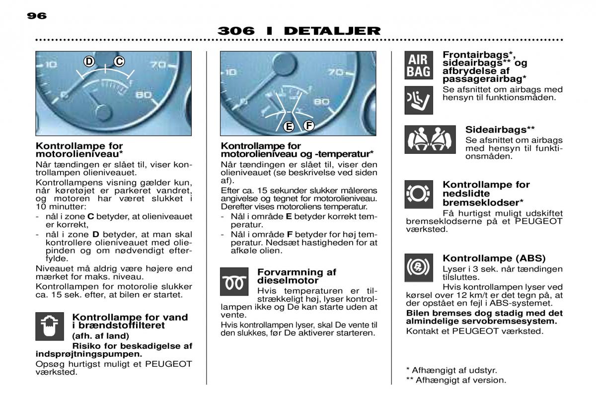 Peugeot 306 Break PH3 Bilens instruktionsbog / page 29