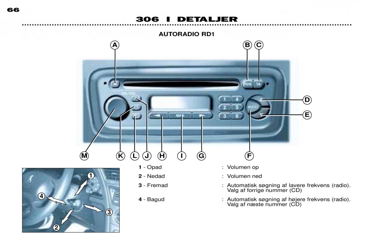 Peugeot 306 Break PH3 Bilens instruktionsbog / page 43