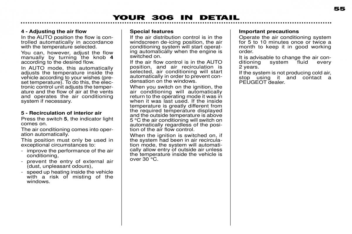 Peugeot 306 Break PH3 owners manual / page 61