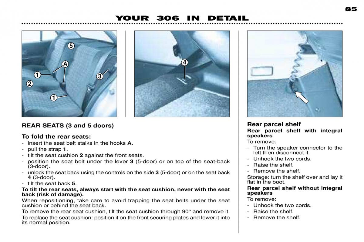 Peugeot 306 Break PH3 owners manual / page 64