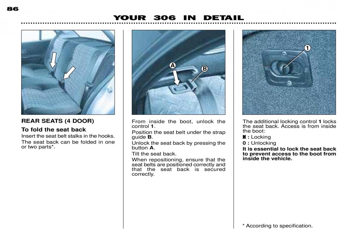 Peugeot 306 Break PH3 owners manual / page 65