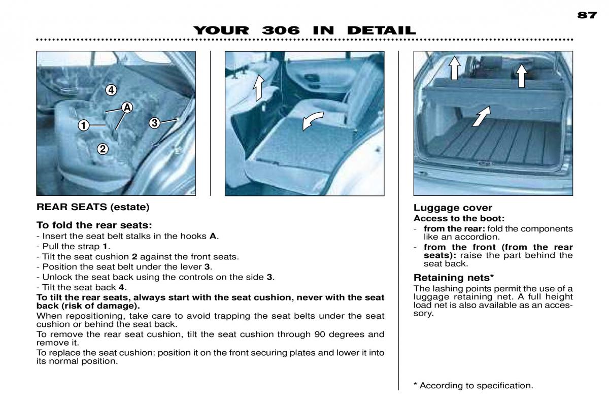 Peugeot 306 Break PH3 owners manual / page 66