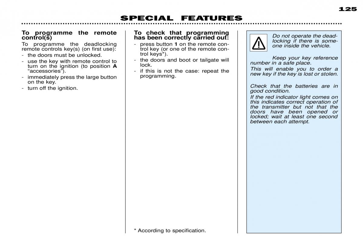 Peugeot 306 Break PH3 owners manual / page 72