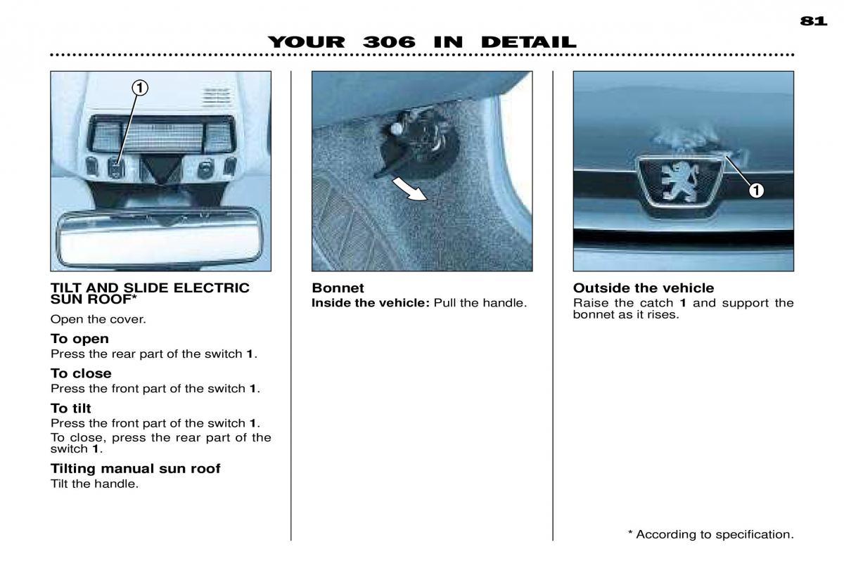 Peugeot 306 Break PH3 owners manual / page 77