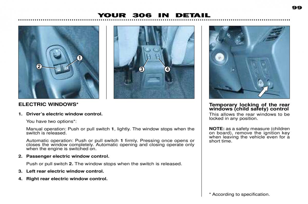 Peugeot 306 Break PH3 owners manual / page 81