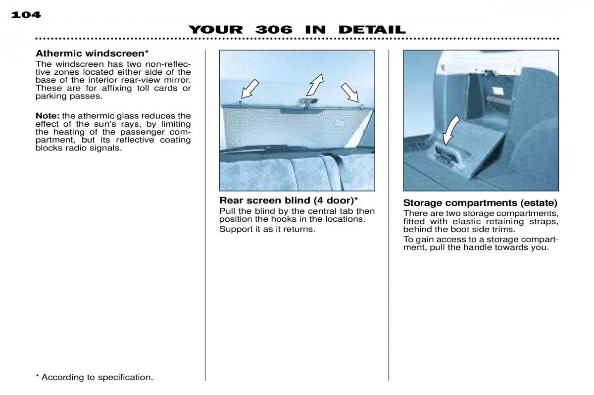 Peugeot 306 Break PH3 owners manual / page 83