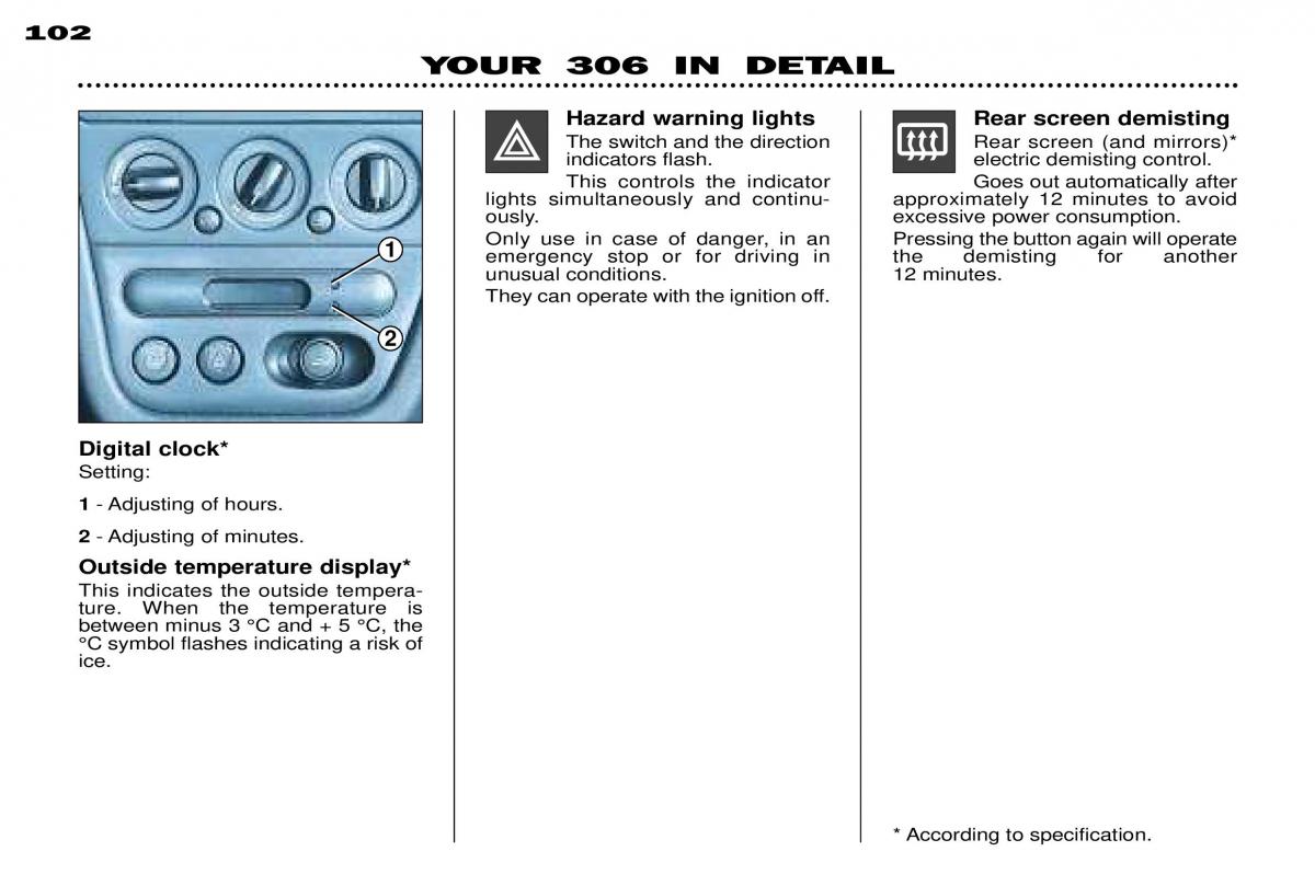 Peugeot 306 Break PH3 owners manual / page 84