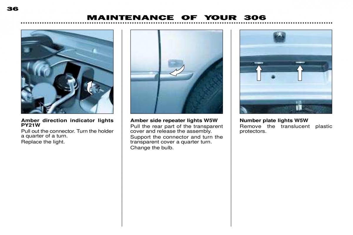 Peugeot 306 Break PH3 owners manual / page 106