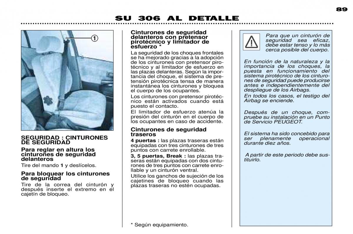 Peugeot 306 Break PH3 manual del propietario / page 69