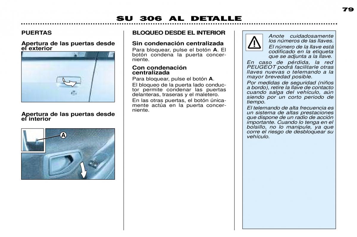 Peugeot 306 Break PH3 manual del propietario / page 71