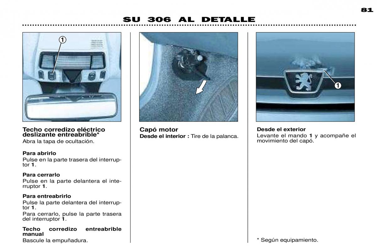 Peugeot 306 Break PH3 manual del propietario / page 73