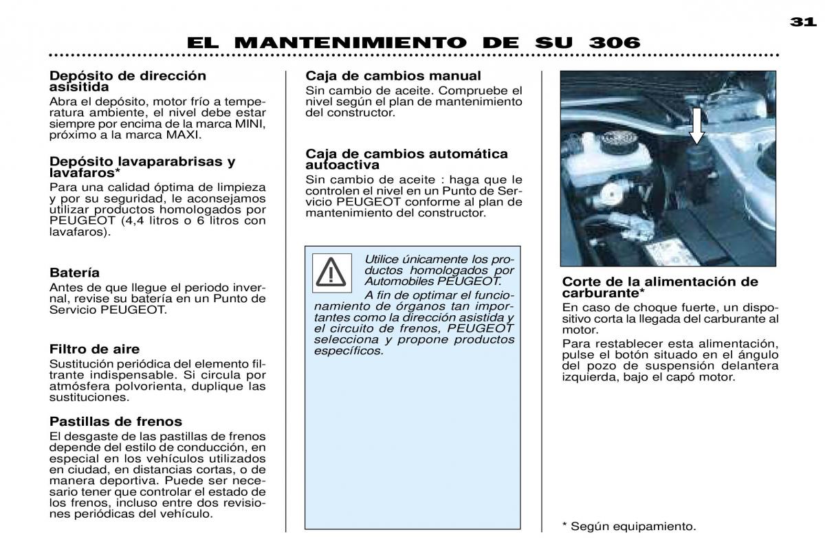 Peugeot 306 Break PH3 manual del propietario / page 96