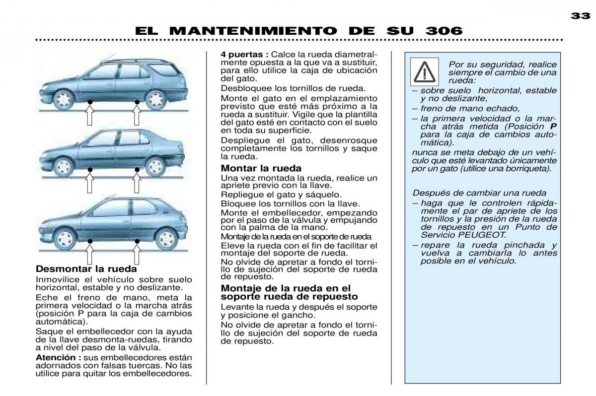 Peugeot 306 Break PH3 manual del propietario / page 99