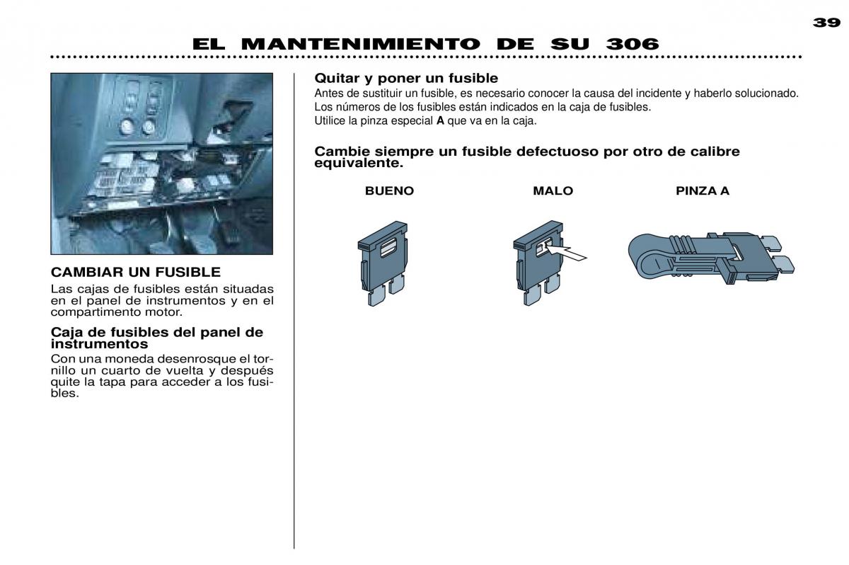 Peugeot 306 Break PH3 manual del propietario / page 106