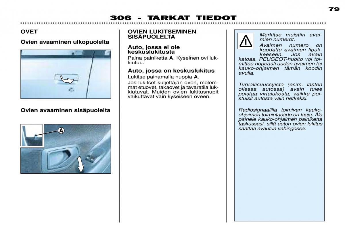 Peugeot 306 Break PH3 omistajan kasikirja / page 71