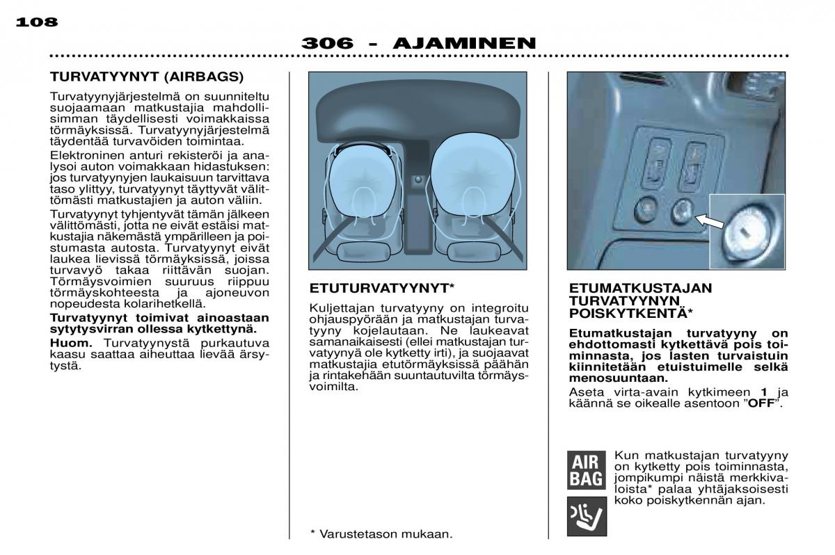 Peugeot 306 Break PH3 omistajan kasikirja / page 85