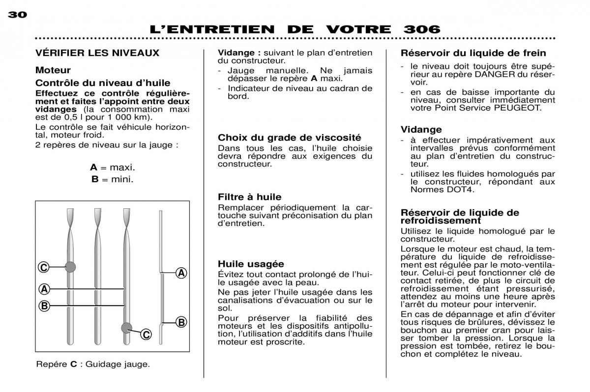 Peugeot 306 Break PH3 manuel du proprietaire / page 85