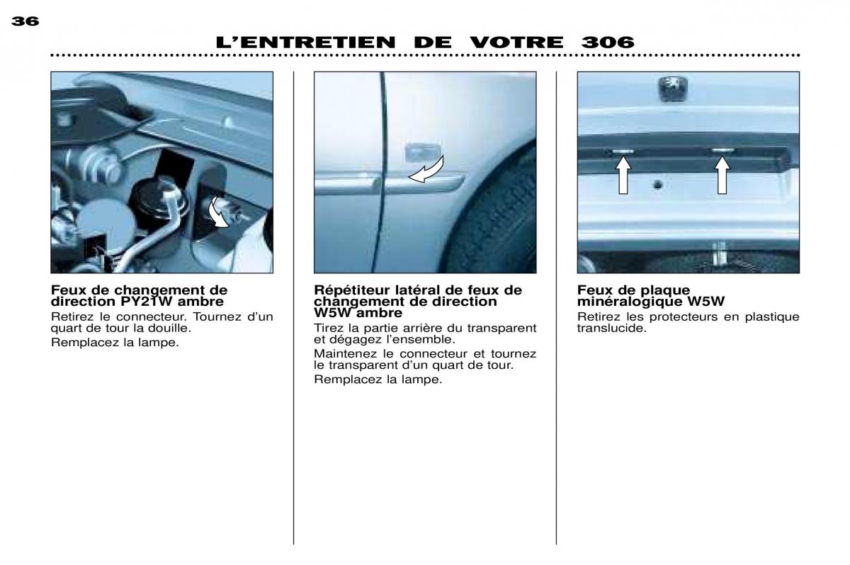 Peugeot 306 Break PH3 manuel du proprietaire / page 88