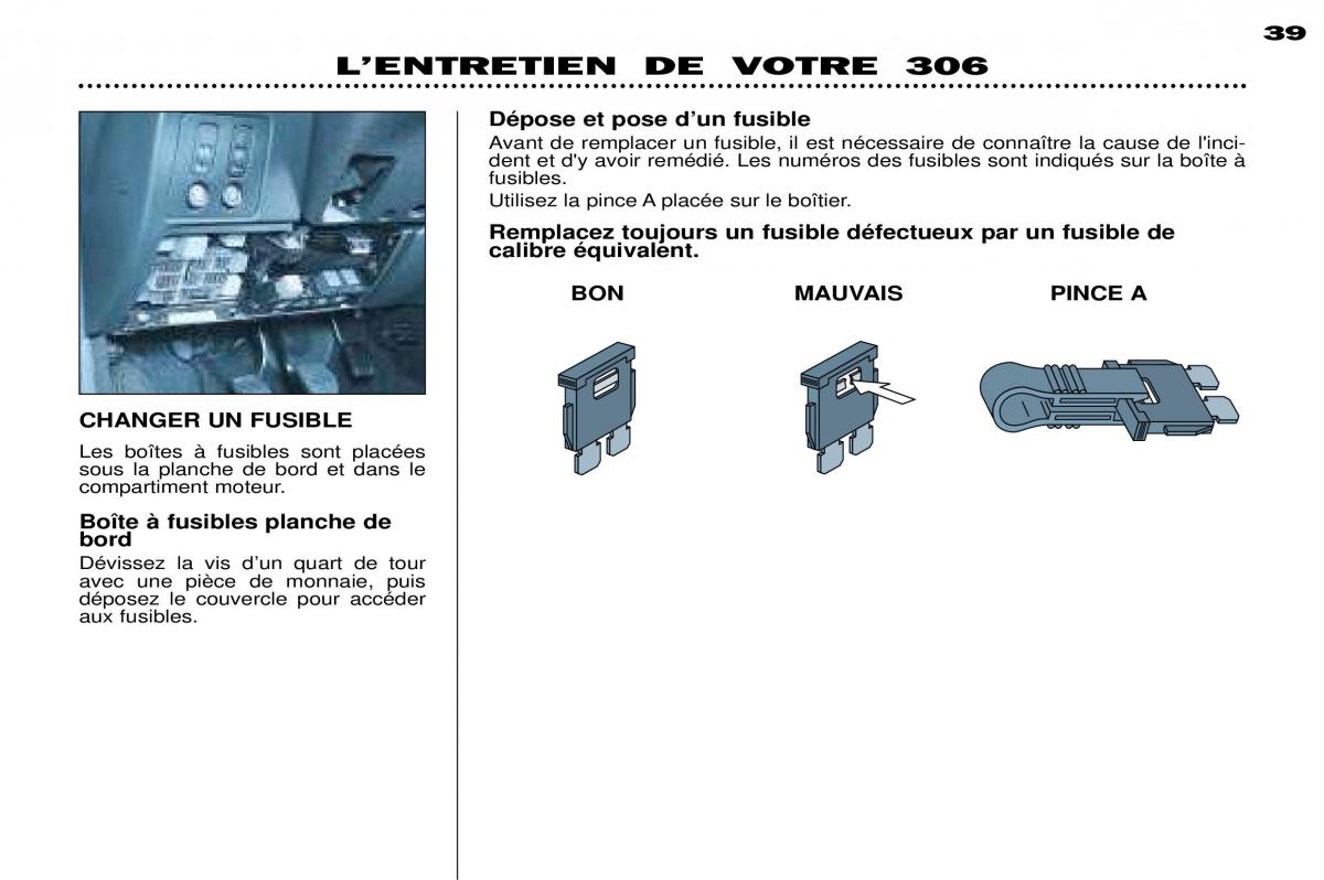 Peugeot 306 Break PH3 manuel du proprietaire / page 92