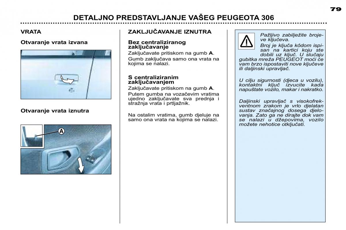 Peugeot 306 Break PH3 vlasnicko uputstvo / page 71