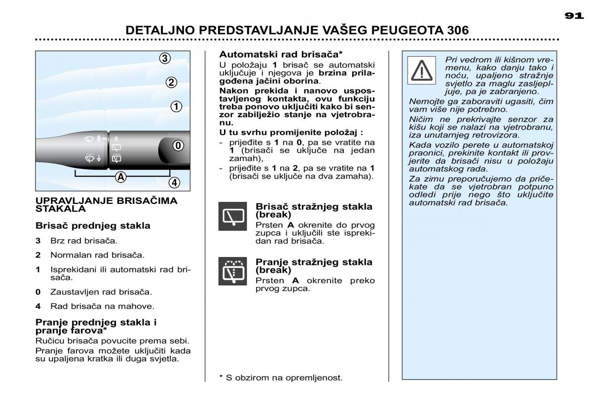 Peugeot 306 Break PH3 vlasnicko uputstvo / page 76