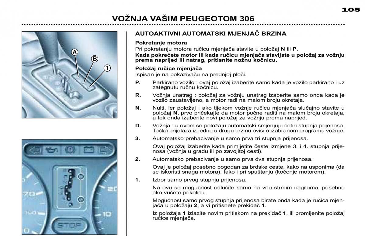 Peugeot 306 Break PH3 vlasnicko uputstvo / page 82