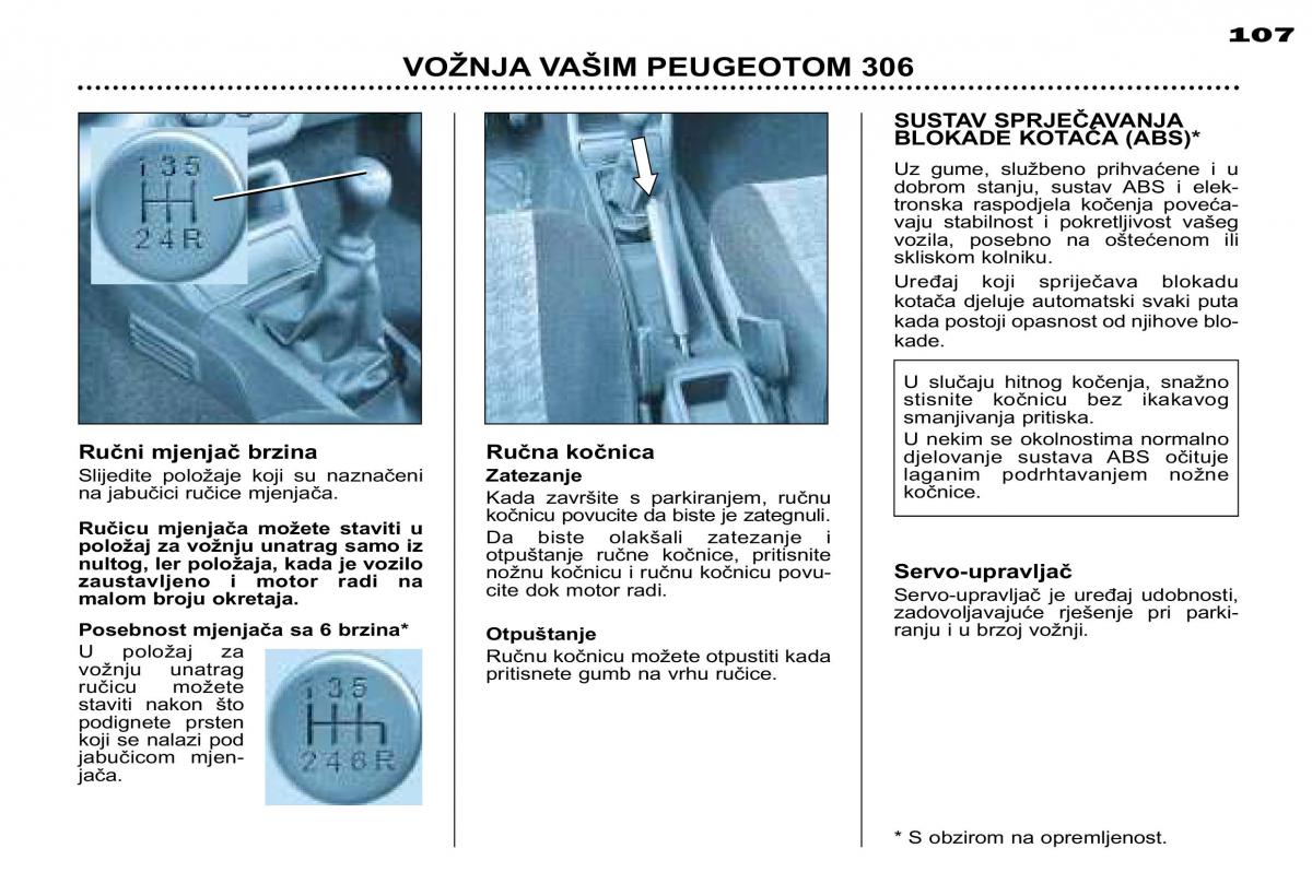 Peugeot 306 Break PH3 vlasnicko uputstvo / page 84