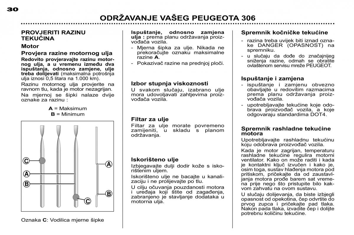 Peugeot 306 Break PH3 vlasnicko uputstvo / page 95