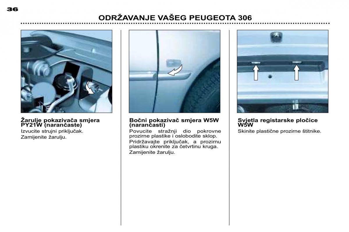 Peugeot 306 Break PH3 vlasnicko uputstvo / page 102