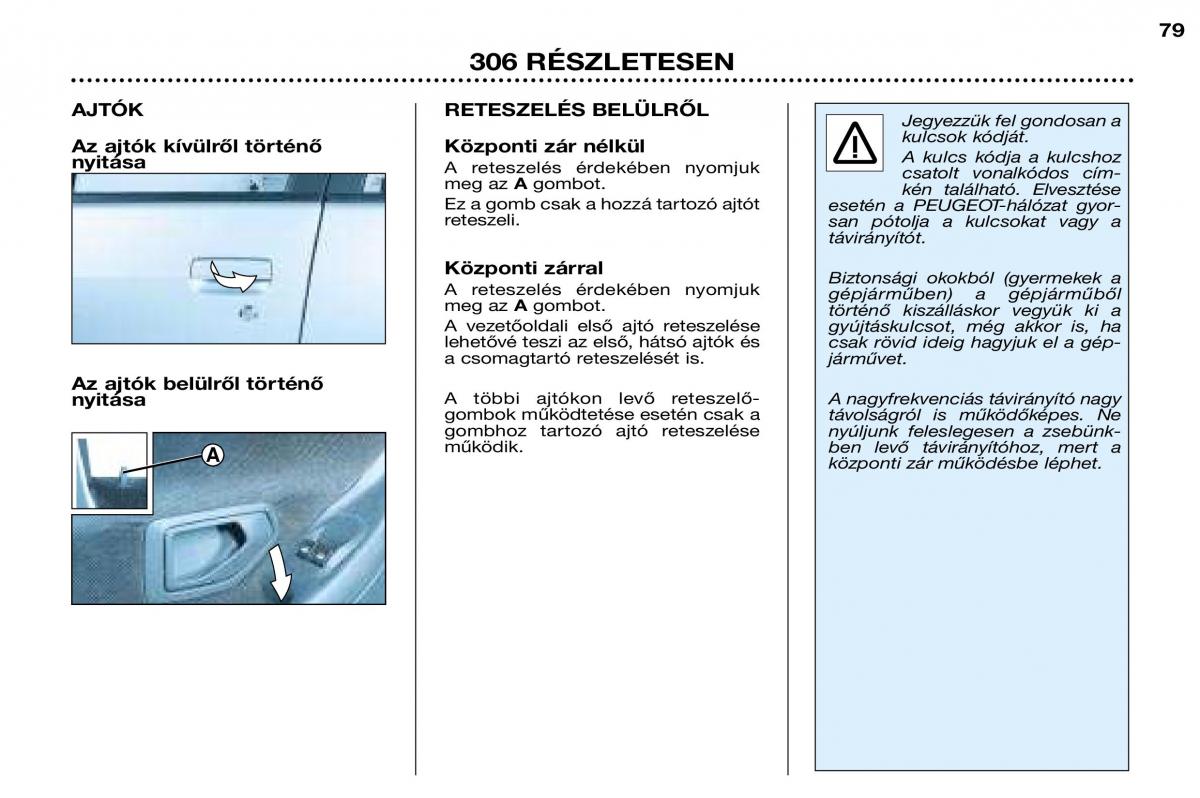 Peugeot 306 Break PH3 Kezelesi utmutato / page 71