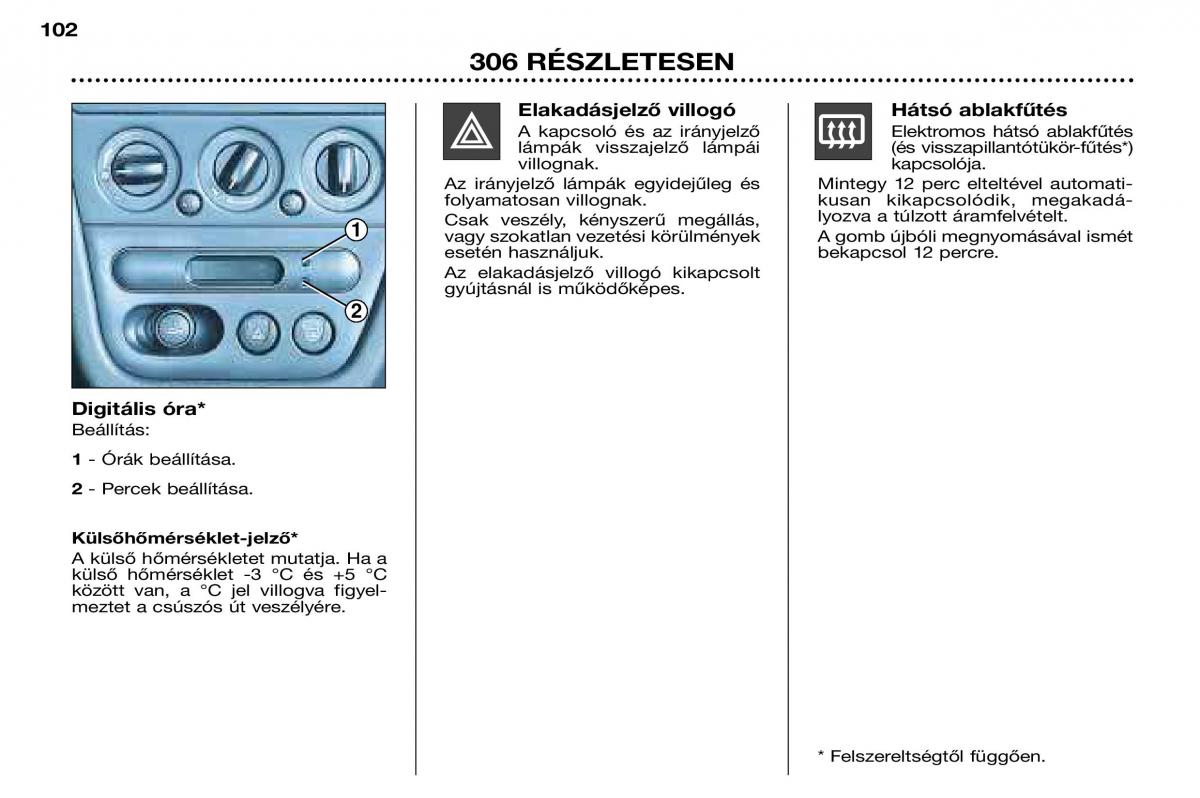 Peugeot 306 Break PH3 Kezelesi utmutato / page 80