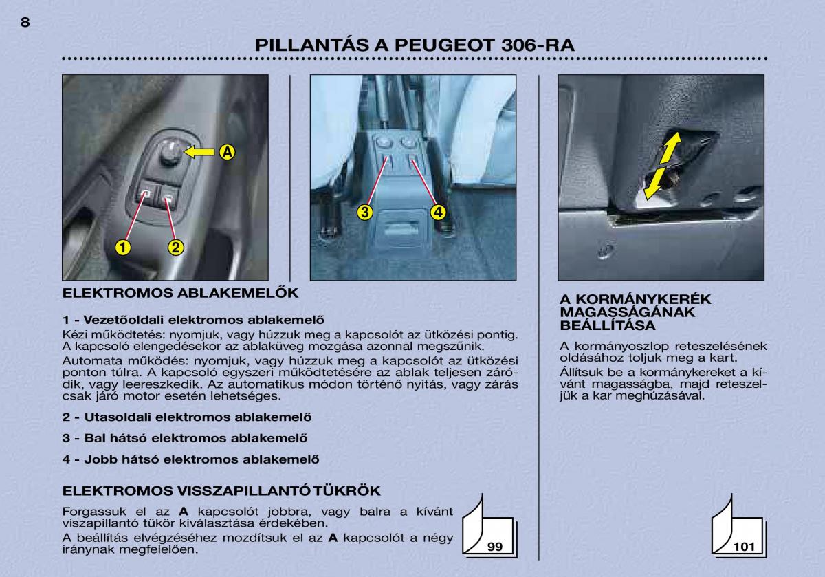 Peugeot 306 Break PH3 Kezelesi utmutato / page 9