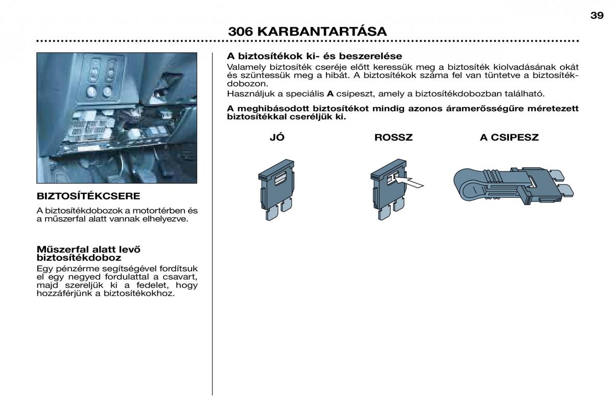 Peugeot 306 Break PH3 Kezelesi utmutato / page 106