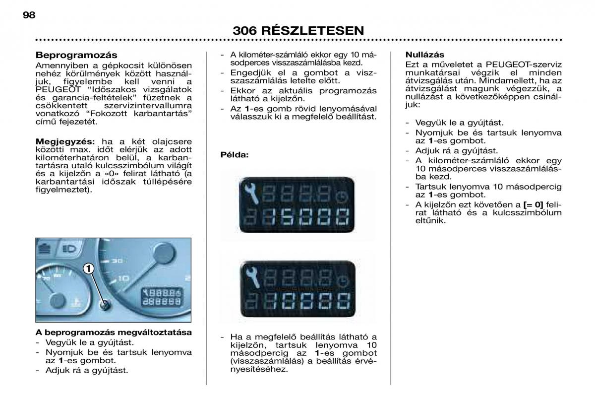 Peugeot 306 Break PH3 Kezelesi utmutato / page 16