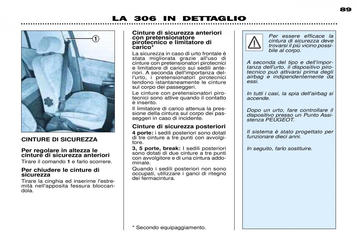 Peugeot 306 Break PH3 manuale del proprietario / page 68