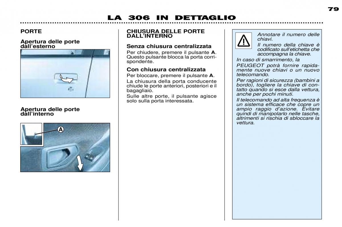 Peugeot 306 Break PH3 manuale del proprietario / page 70