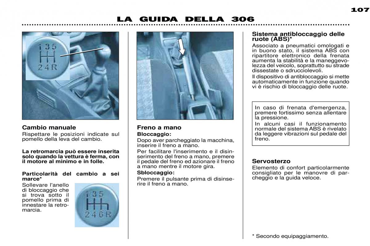 Peugeot 306 Break PH3 manuale del proprietario / page 84