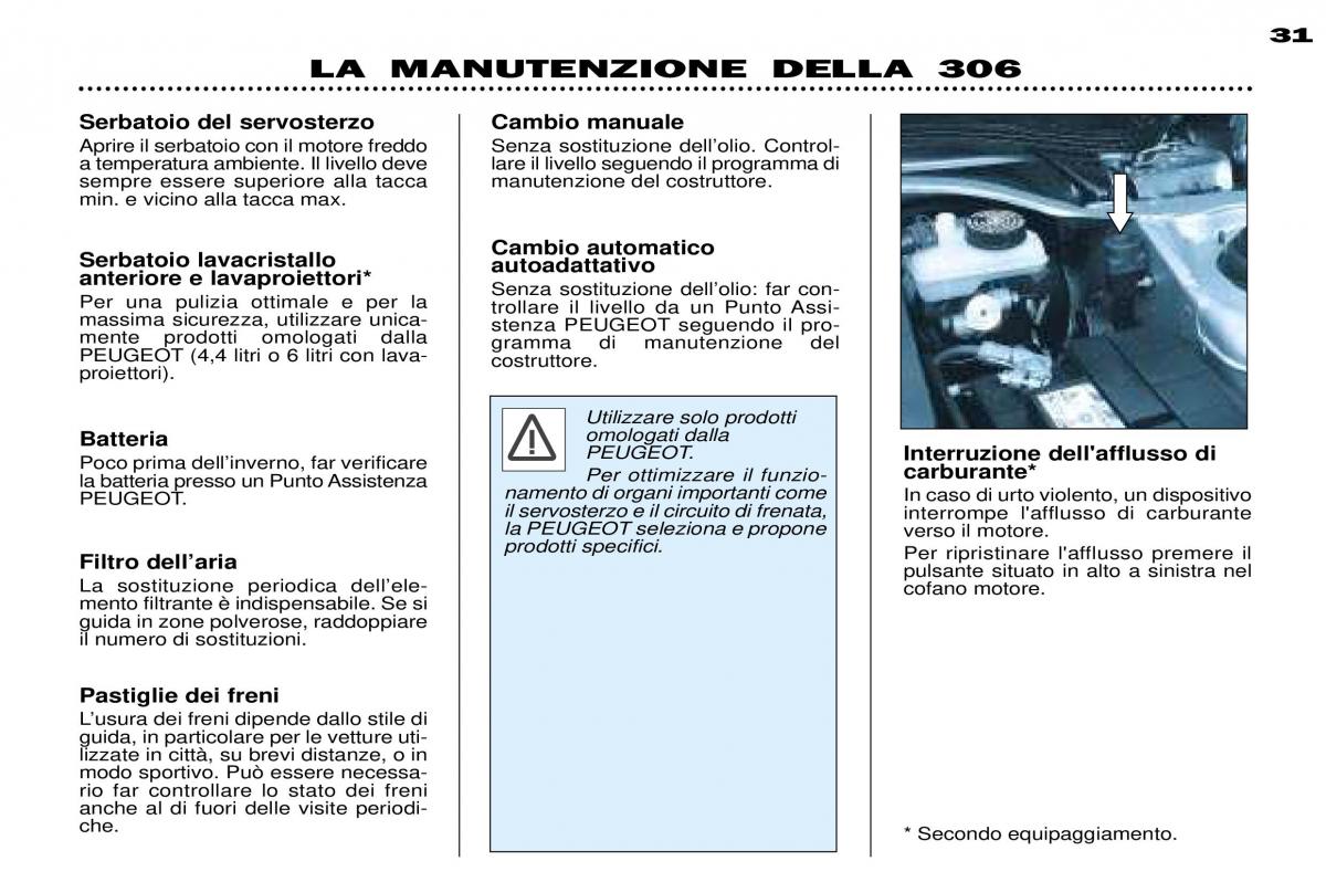 Peugeot 306 Break PH3 manuale del proprietario / page 96