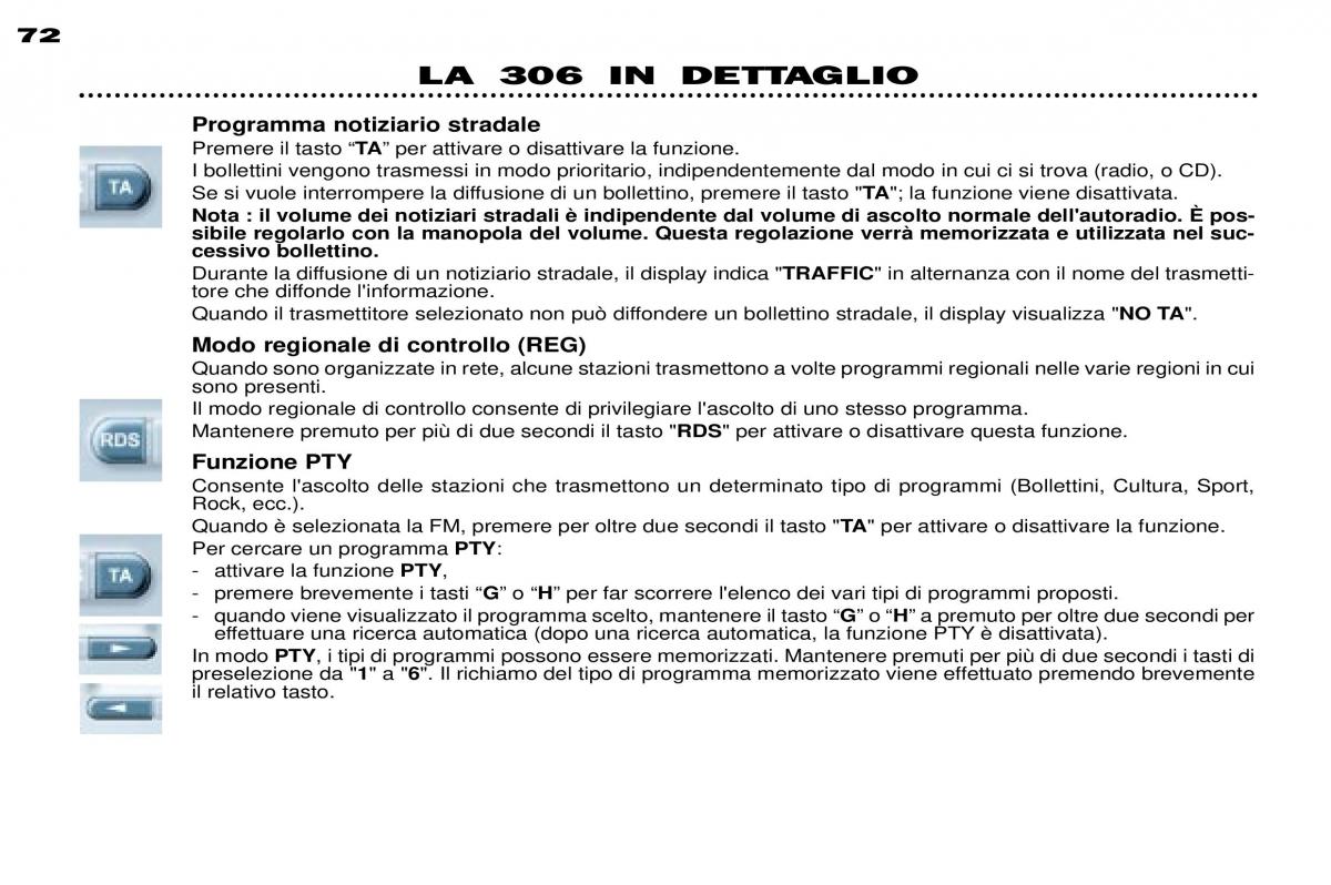 Peugeot 306 Break PH3 manuale del proprietario / page 48