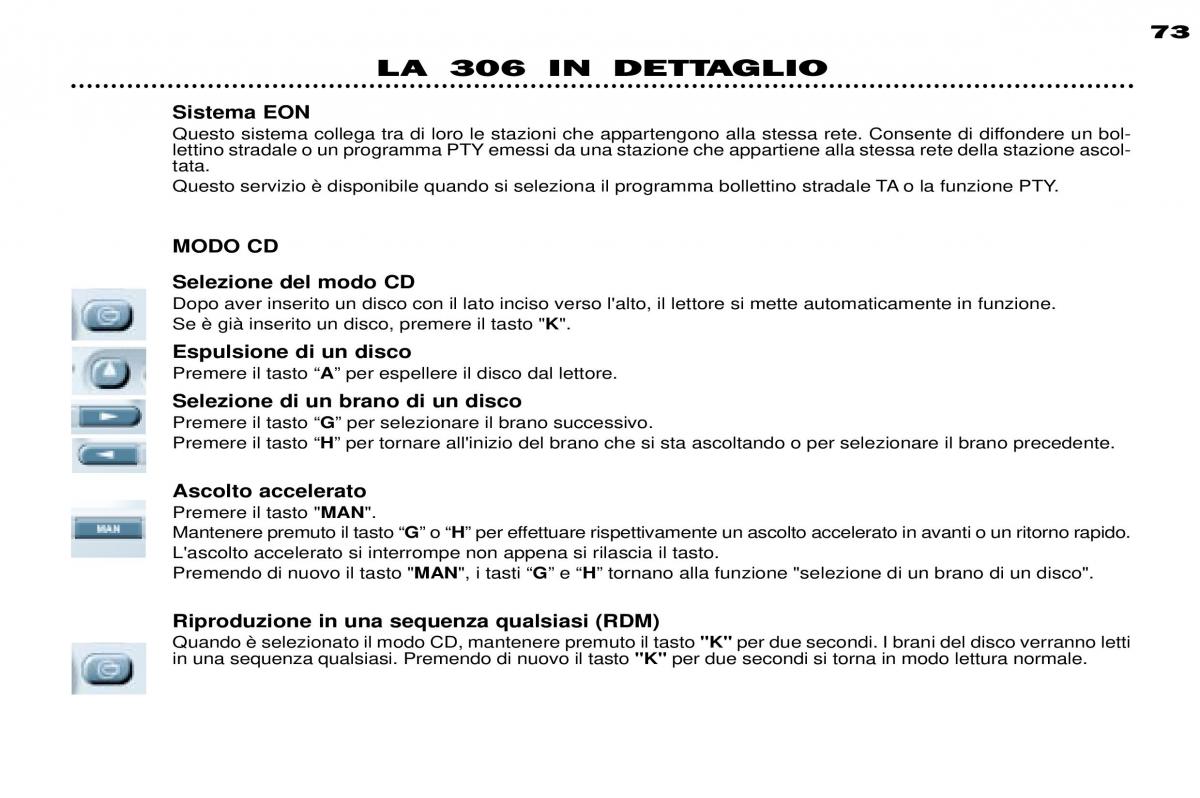 Peugeot 306 Break PH3 manuale del proprietario / page 49