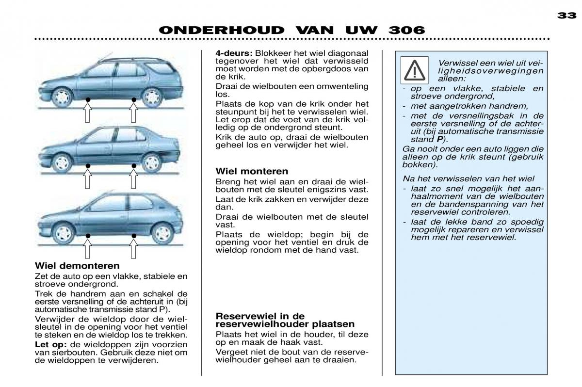 Peugeot 306 Break PH3 handleiding / page 99