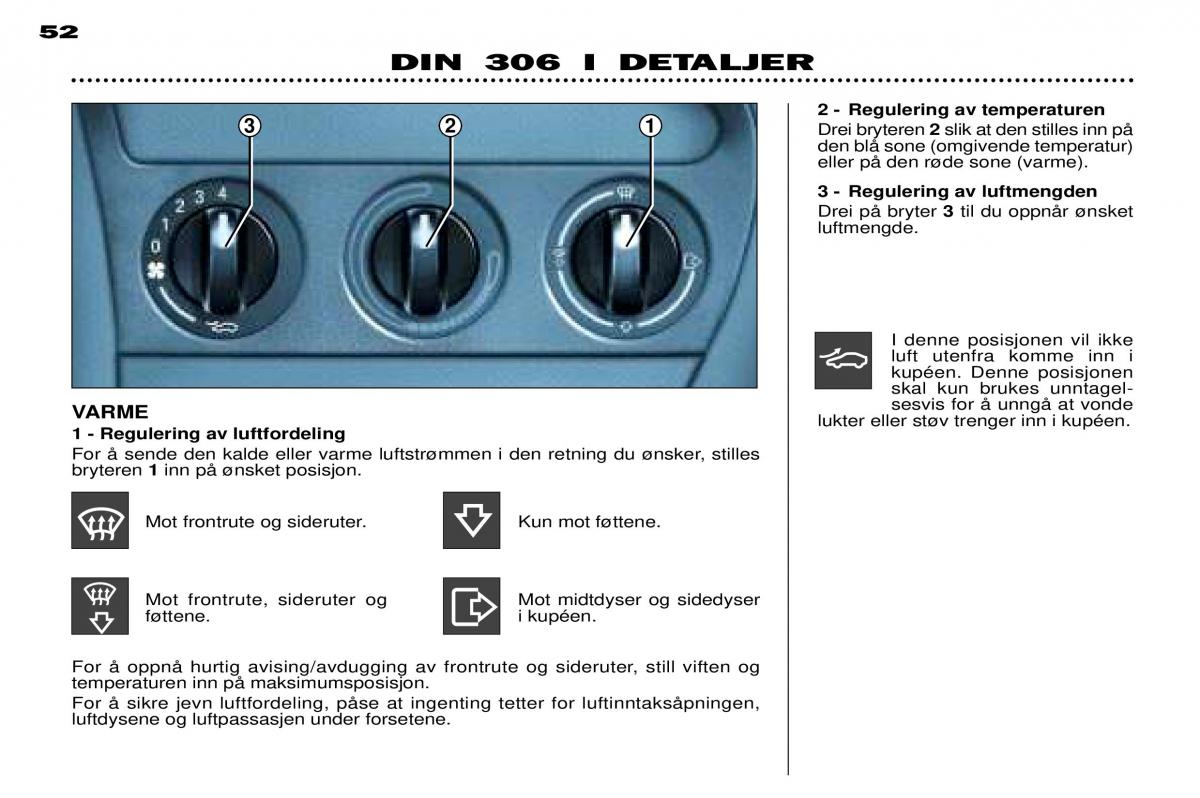 Peugeot 306 Break PH3 bruksanvisningen / page 58