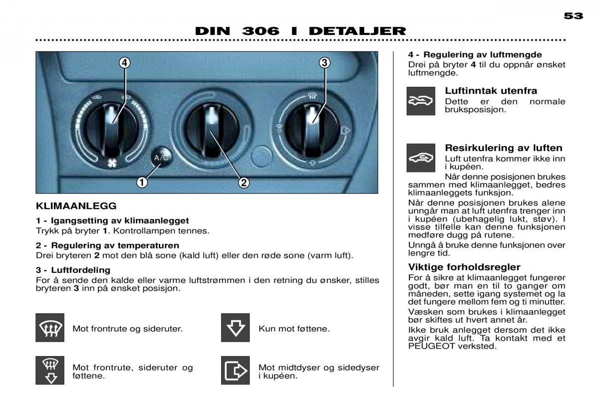 Peugeot 306 Break PH3 bruksanvisningen / page 59