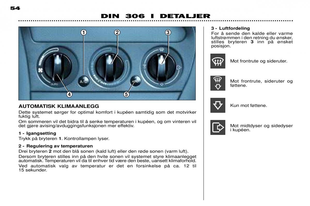 Peugeot 306 Break PH3 bruksanvisningen / page 60