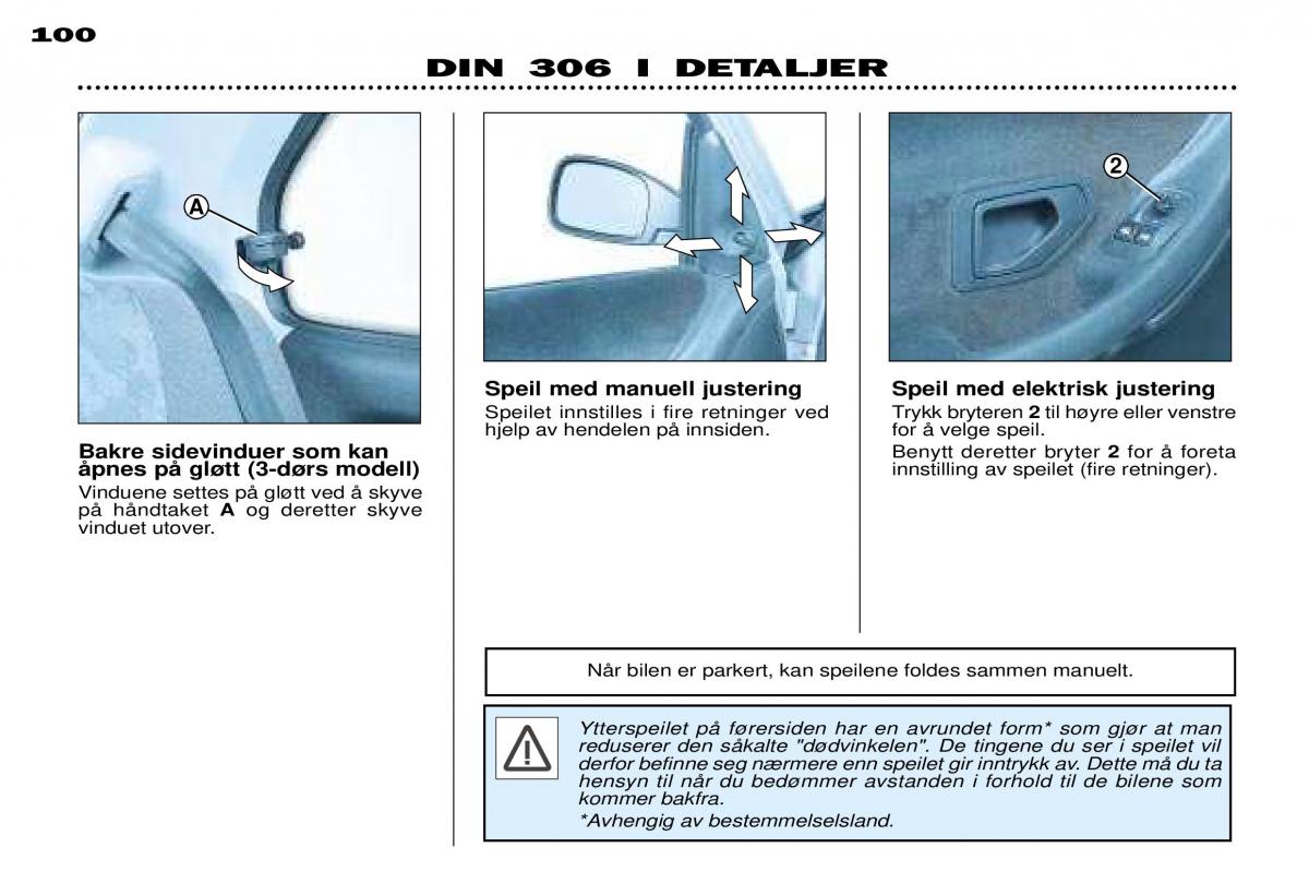 Peugeot 306 Break PH3 bruksanvisningen / page 78