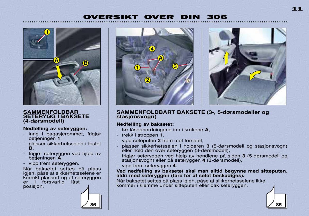 Peugeot 306 Break PH3 bruksanvisningen / page 8